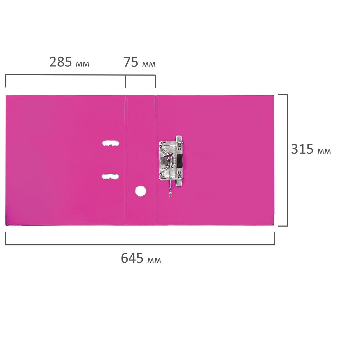 Папка регистратор Brauberg Extra, А4, 75мм, арочный механизм, покрытие пластик, розовая - фото 2 - id-p100161966