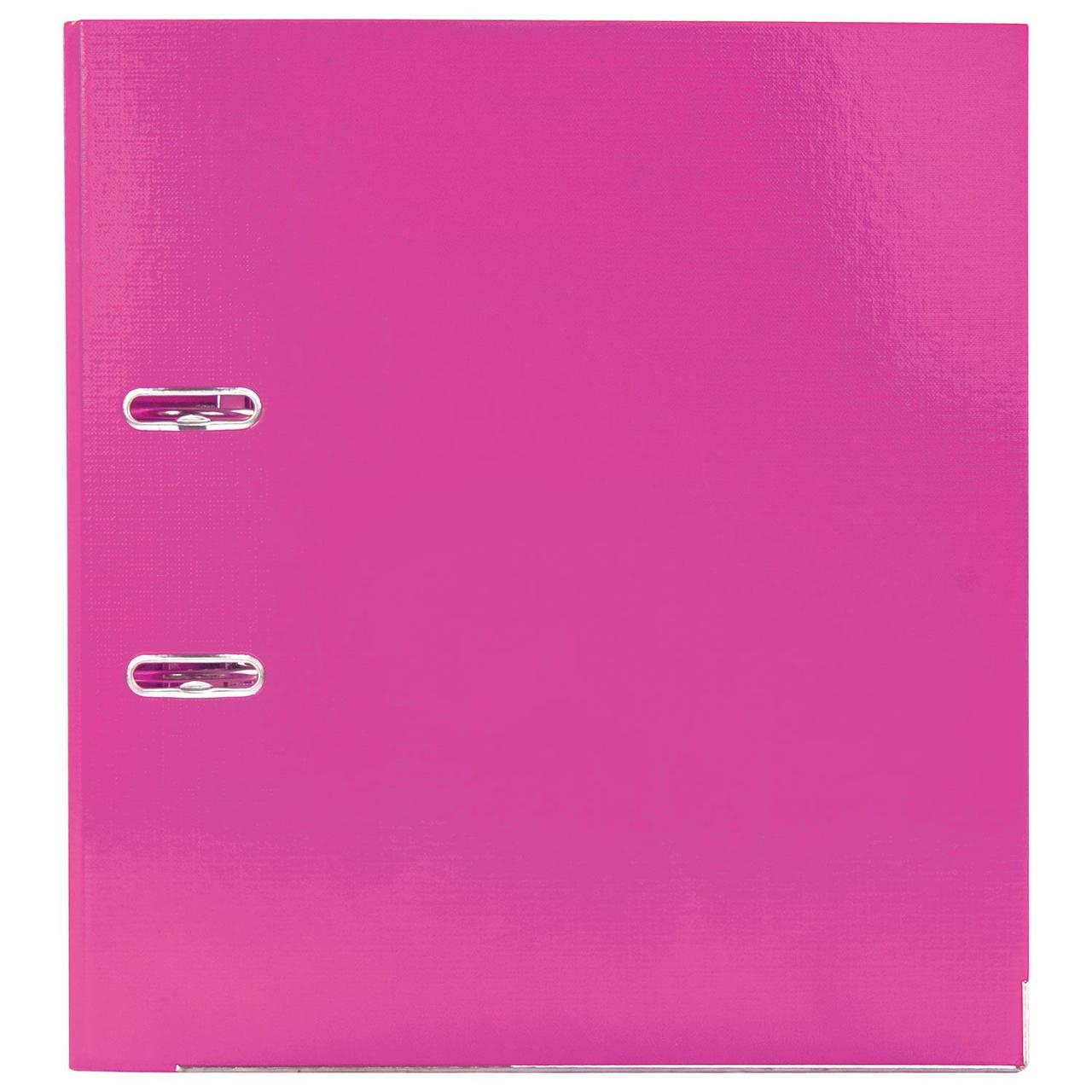 Папка регистратор Brauberg Extra, А4, 75мм, арочный механизм, покрытие пластик, розовая - фото 3 - id-p100161966