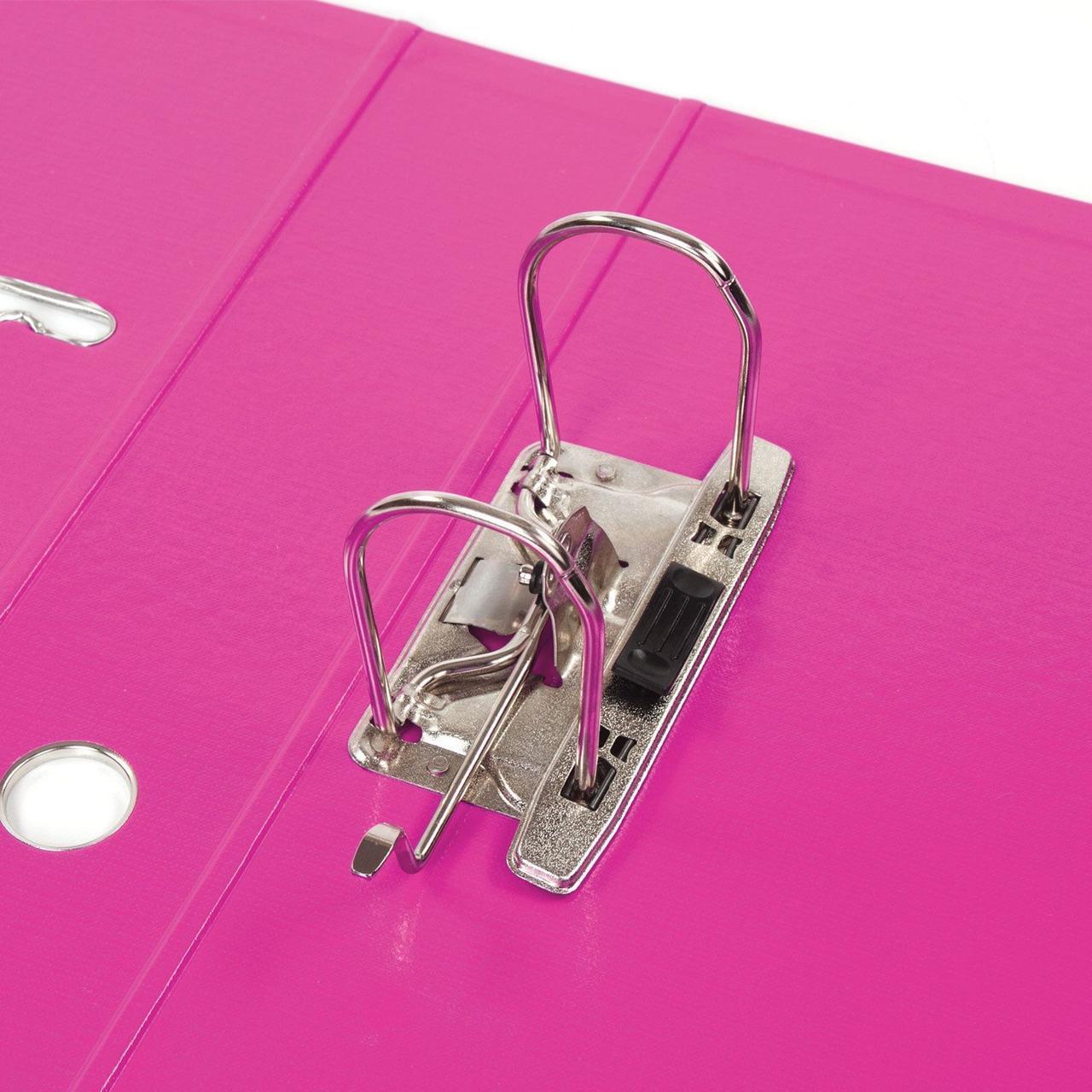 Папка регистратор Brauberg Extra, А4, 75мм, арочный механизм, покрытие пластик, розовая - фото 4 - id-p100161966