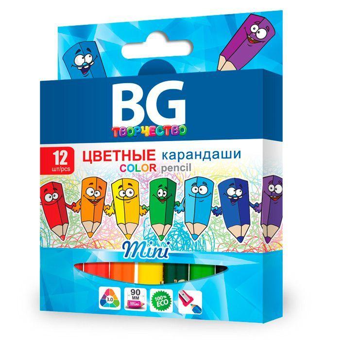 Карандаши BG, 12 цветов, серия Mini, в картонной упаковке - фото 1 - id-p100162960