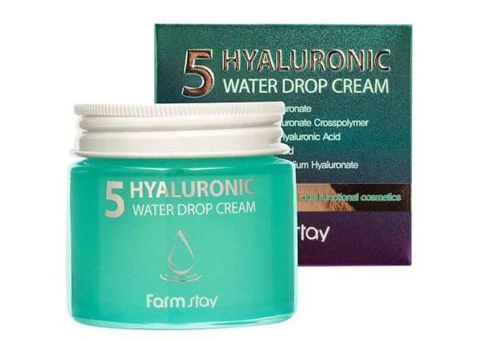 Farmstay 5 hyaluronic water drop cream Увлажняющий крем с гиалуроновой кислотой 80 мл - фото 1 - id-p100166872