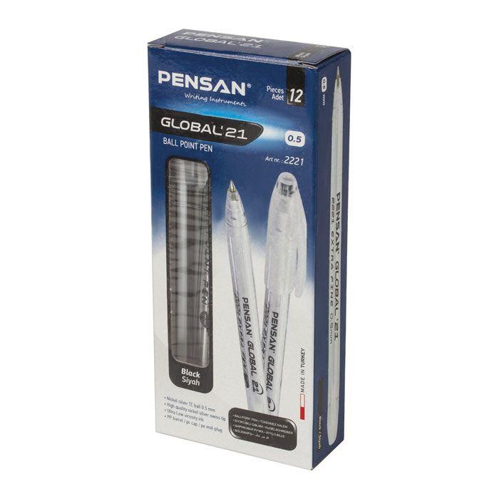 Ручка шариковая Pensan Global-21, 0,5мм, чёрная, прозрачный корпус - фото 6 - id-p100165903