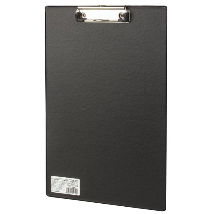 Папка-планшет картонная Brauberg, А4, 90л, металлический зажим, ПВХ-покрытие, чёрная - фото 4 - id-p100164895