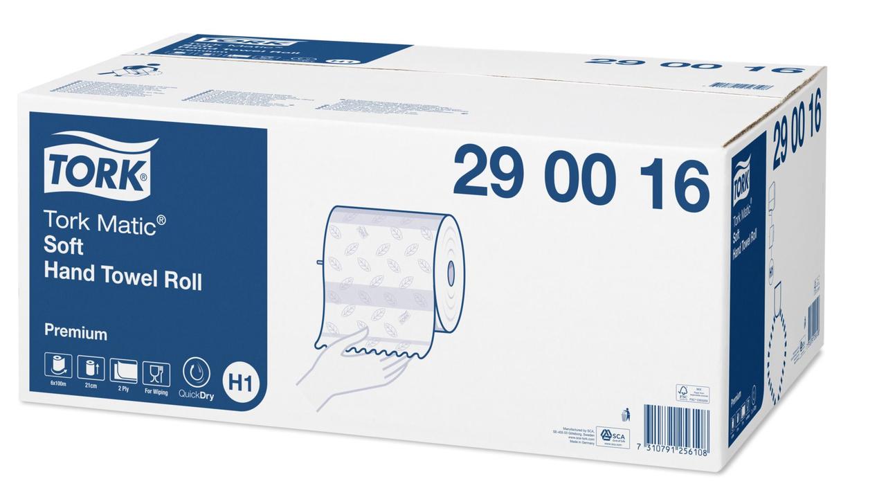 Бумажные полотенца Tork Matic Premium для диспенсеров бумаги в рулонах, 100м, 2 слоя, белые