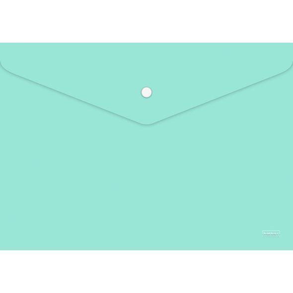 Папка-конверт пластиковая Hatber Premium, А4, 180мкм, на кнопке, серия NewTone Pastel - Мята - фото 1 - id-p100162059