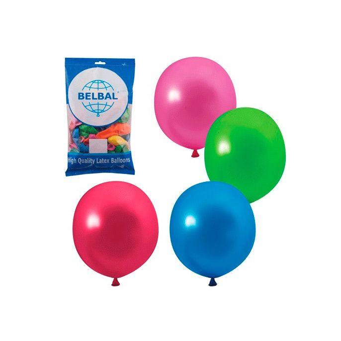 Набор воздушных шаров Весёлая затея, 30см, 12 цветов металлик ассорти, 50 штук в пакете