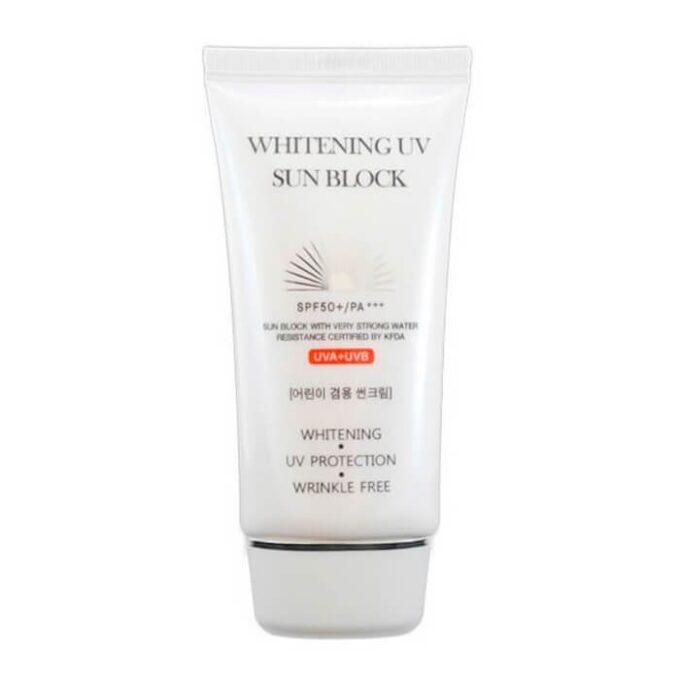 Jigott Whitening UV Sun Block Cream SPF50+/PA+++ Солнцезащитный крем