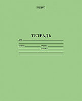 Тетрадь Hatber, 12л, А5, 65гр/м2, косая линия с дополнительной горизонтальной, на скобе, серия Зелёная