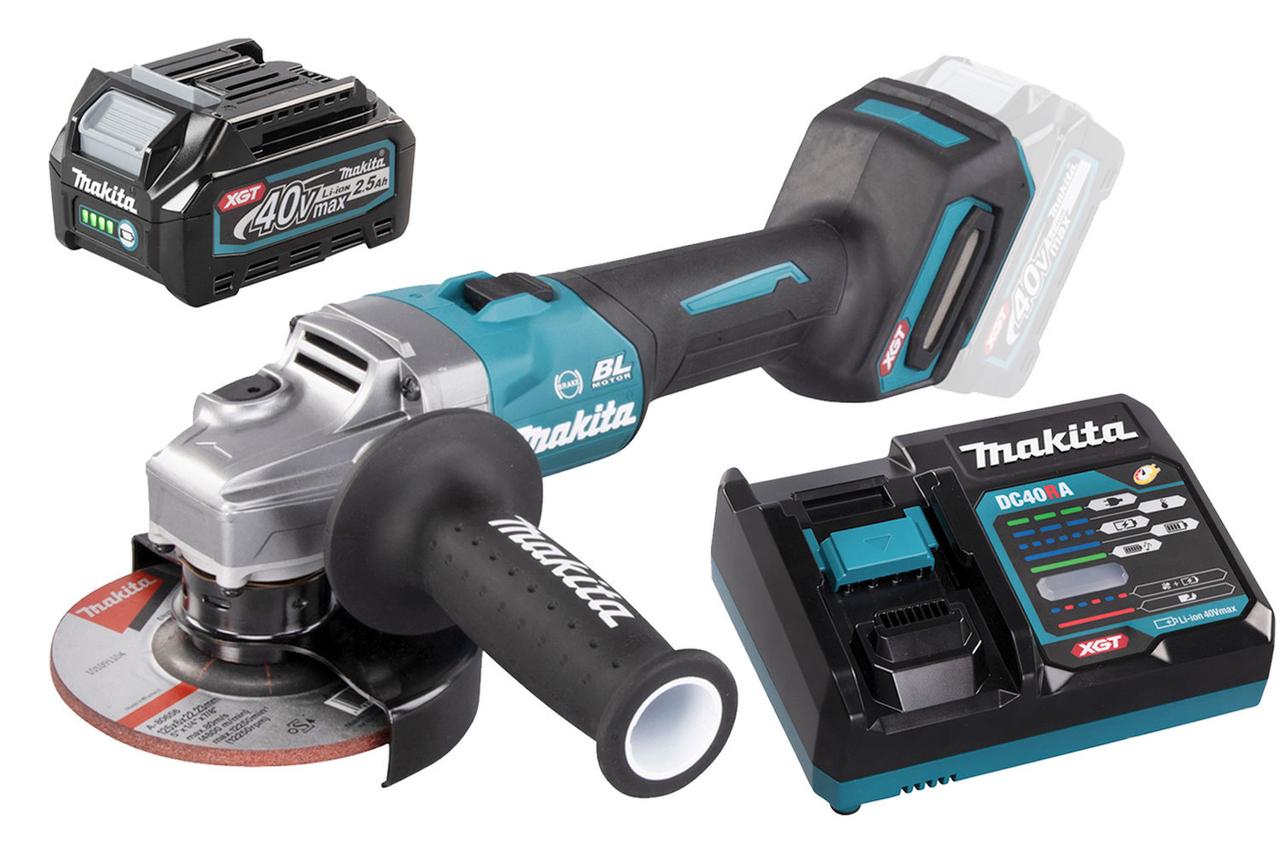 Угловая шлифовальная машина с диском 125 мм XGT® Makita GA005GZ с аккумулятором и зарядным устройством