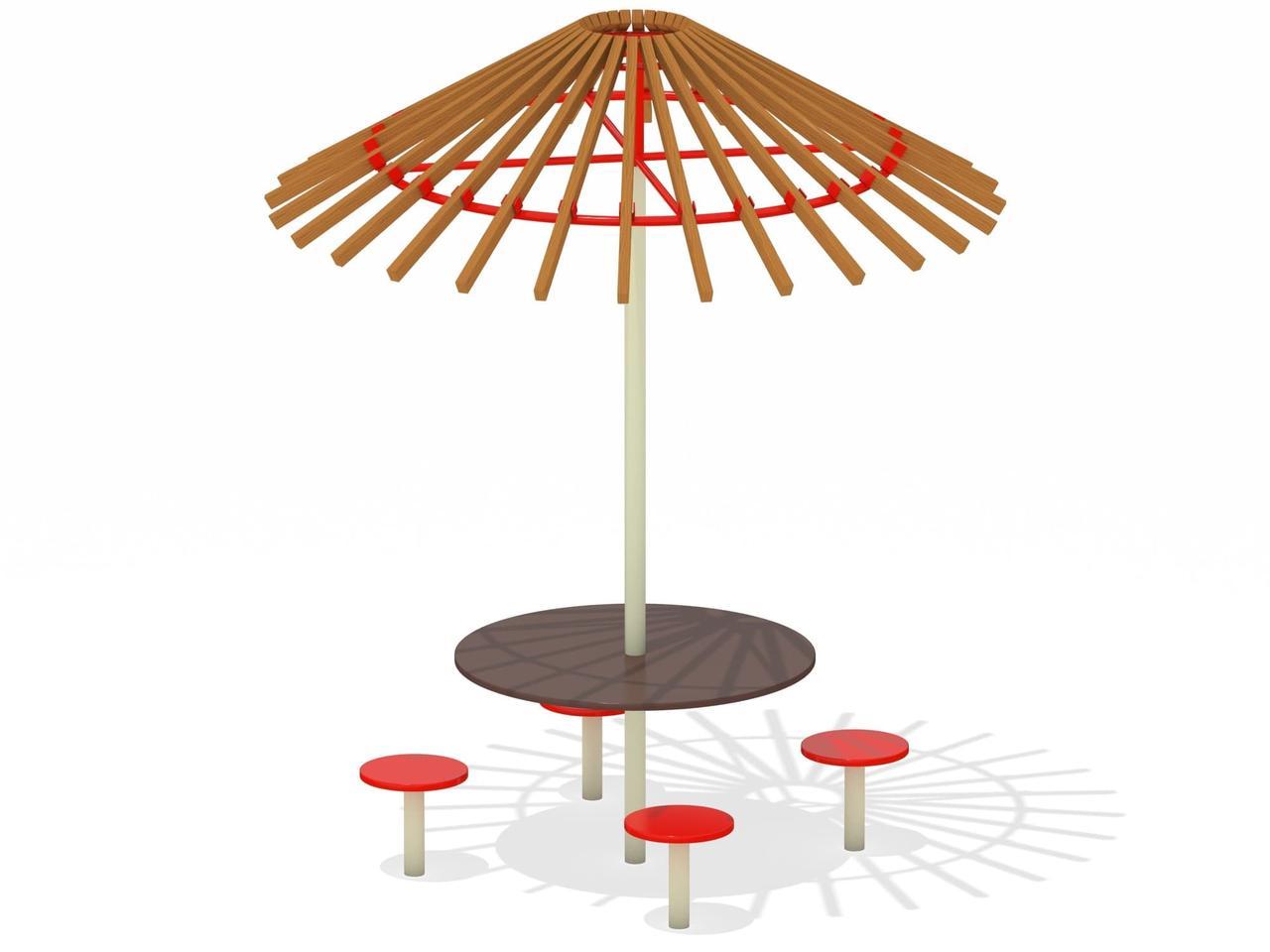 Детский комплект стол, зонтик и стульчики МАФ 4000
