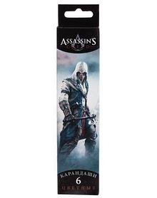 Карандаши Hatber VK, 6 цветов, серия Assassins Creed, в картонной упаковке