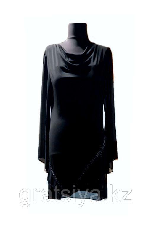 Вечерняя Удлиненная Блузка Черного Цвета 44 размер - фото 1 - id-p100172051