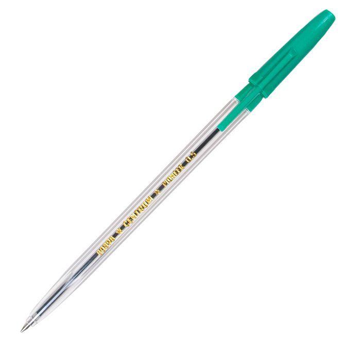 Ручка шариковая Centrum Pioneer, 0,5мм, зелёная, прозрачный корпус - фото 1 - id-p100171873