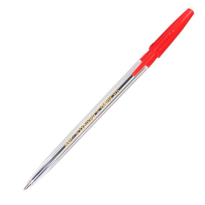Ручка шариковая Centrum Pioneer, 0,5мм, красная, прозрачный корпус - фото 1 - id-p100171874