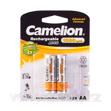 Аккумулятор AA CAMELION NH-AA1800BP2 Rechargeable, 1.2V, 1800 mAh, 2 шт., Блистер, фото 2