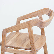 Кресло - беленый дуб, дубовое сидение, фото 3