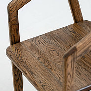 Кресло - темный дуб, дубовое сидение, фото 4