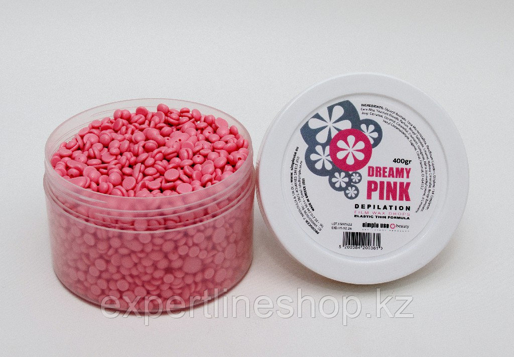 Горячий воск для депиляции  SIMPLE USE BEAUTY - Dreamy Pink, гранулы, банка, 400 гр