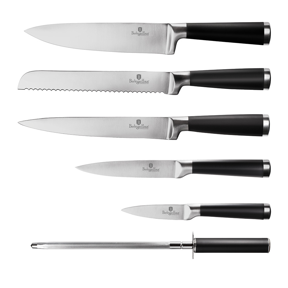 Набор ножей на подставке Berlinger Haus Black Royal Collection 7 пр. (BH-2424) - фото 2 - id-p100232058