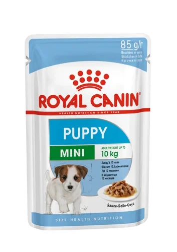 ROYAL CANIN Mini Puppy кусочки в соусе для щенков в возрасте до 10 месяцев 85гр - фото 1 - id-p100233700