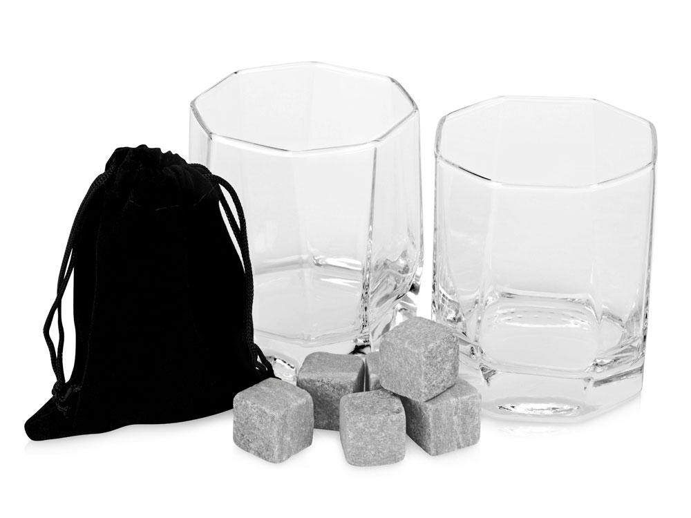 Набор для виски: 2 бокала, 6 камней, мешочек, коробка - фото 1 - id-p100235647