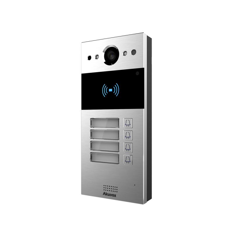 SIP- аудио/видео домофон со считывателем RFID-карт и NFC R20B On-wall (Four Buttons)