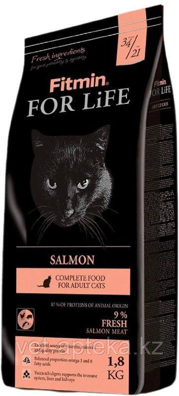 Fitmin cat For Life Salmon корм для взрослых кошек с лососем 1,8кг