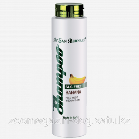 ISB TRAD SLS BANANA-SLS FREE Шампунь для шерсти средней длины без лаурилсульфата натрия, 300 мл