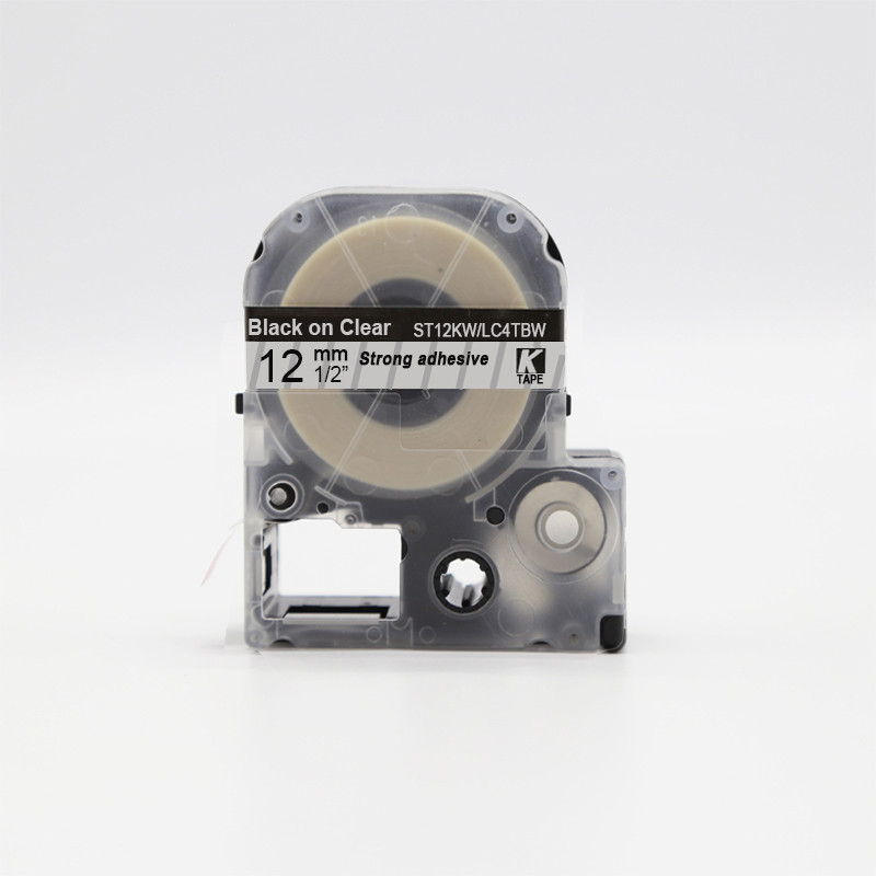 Картридж (LC-4TBW) для Epson LabelWorks LW-300, LW-400 (лента 12mmx8m) ,черный на прозрачном