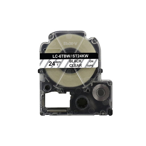 Картридж LC-6TBW  для Epson LabelWorks LW-300, LW-400 (лента 24mmx8m) ,черный на прозрачном, фото 2