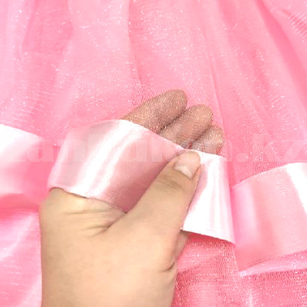 Юбка пачка детская с атласной окантовкой для танцев розовая 30-36 размер - фото 2 - id-p100253161