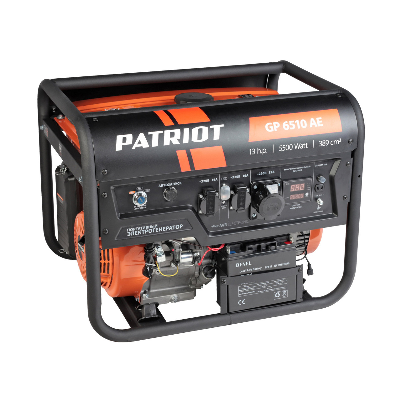 Генератор бензиновый Patriot GP 6510AE 474101580 (5.5 кВт, 220 В, ручной/электро, бак 25 л) - фото 2 - id-p100256925