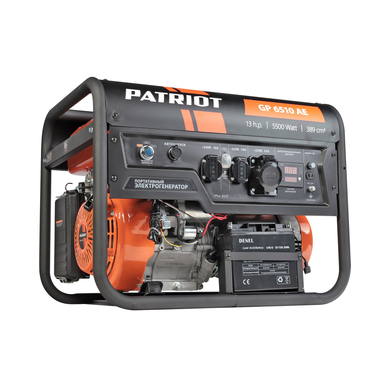 Генератор бензиновый Patriot GP 6510AE 474101580 (5.5 кВт, 220 В, ручной/электро, бак 25 л) - фото 3 - id-p100256925