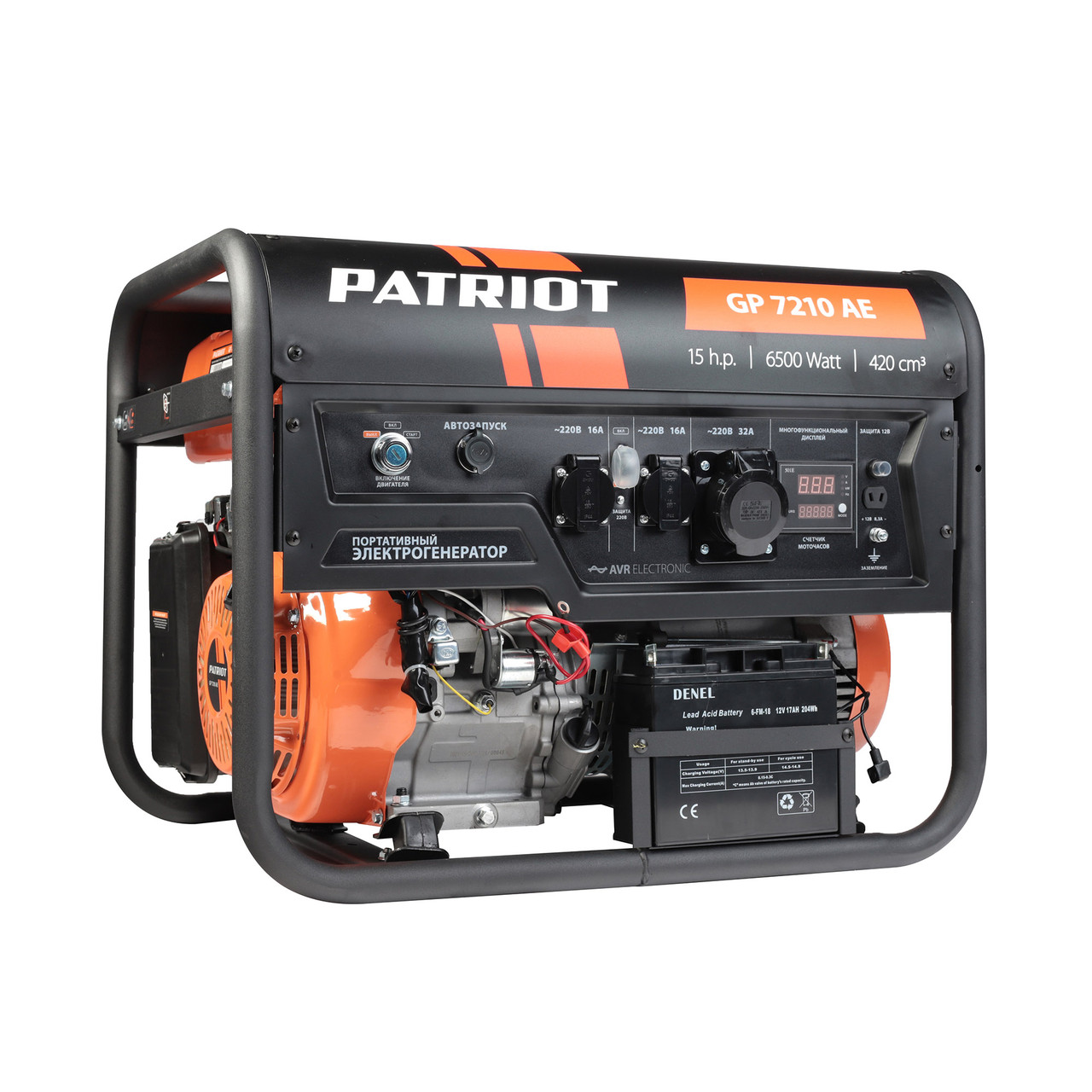 Бензиновый генератор PATRIOT GP 7210AE 474101590 (6.5 кВт, 220 В, ручной/электро, бак 25 л) - фото 1 - id-p100256926
