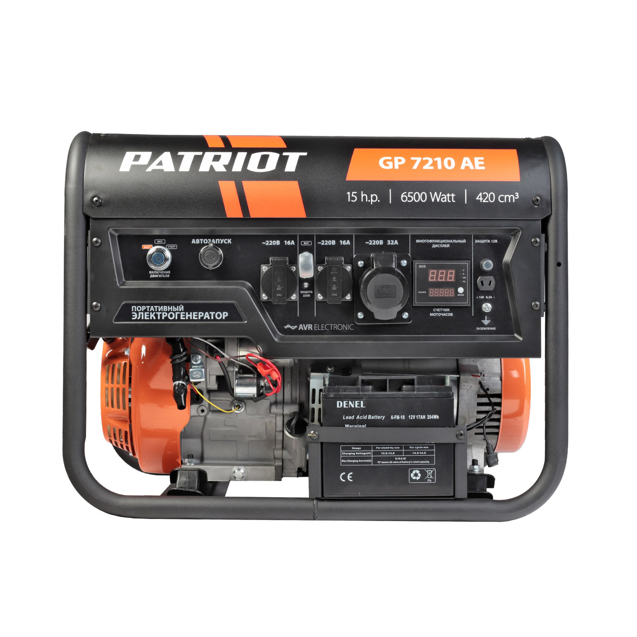 Бензиновый генератор PATRIOT GP 7210AE 474101590 (6.5 кВт, 220 В, ручной/электро, бак 25 л) - фото 4 - id-p100256926