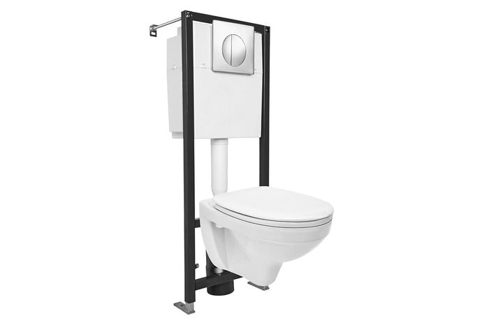 Комплект DELFI TPL инсталляция BLACK кнопка LEON пластик хром глянцевый