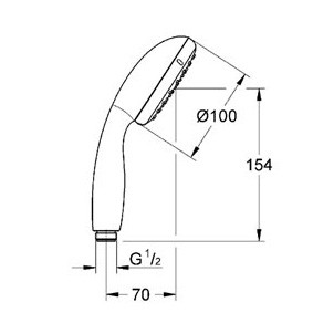 Душ ручной 1 вид струи GROHE Tempesta New 100 27852001 - фото 2 - id-p100260541