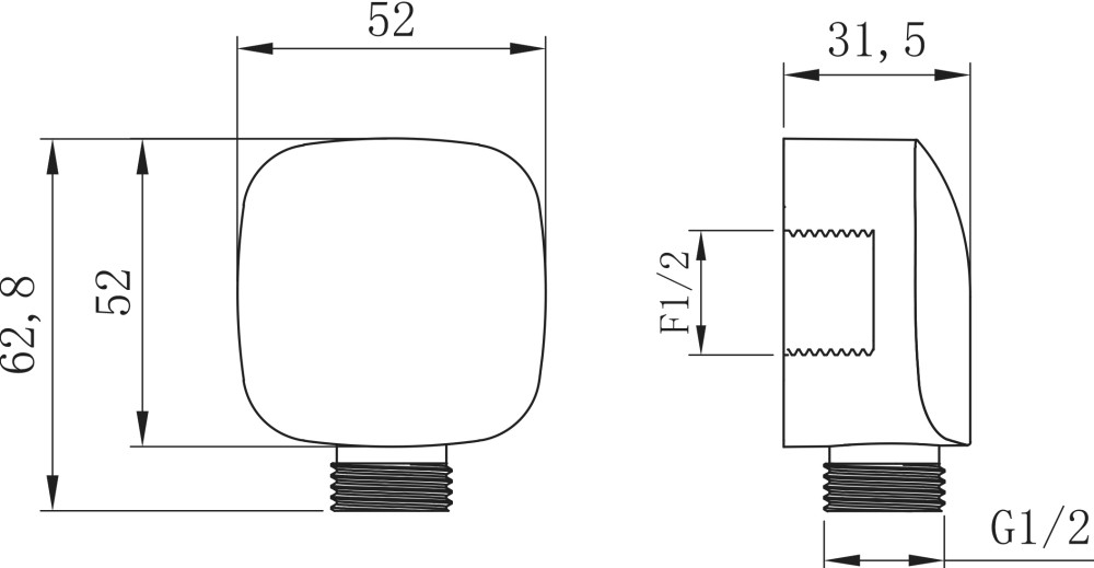 LM8085C Аксессуары Подключение для душевого шланга,хром,пакет - фото 2 - id-p100261606