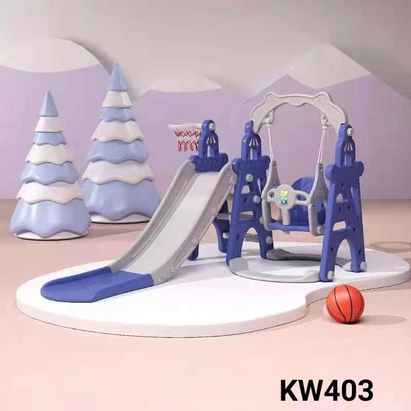 Детский комплекс с горкой и качелей машинка KW403