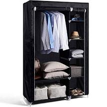 Шкаф-кофр двухсекционный тканевый HCX Storage Wardrobe 8890 с быстросборным каркасом (Темно-синий), фото 2