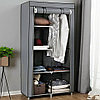 Шкаф-кофр двухсекционный тканевый HCX Storage Wardrobe 8890 с быстросборным каркасом (Темно-синий), фото 10