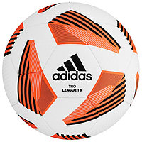 Мяч футбольный ADIDAS Tiro League TB, FS0374, размер 5, IMS, 32 панели, ПУ, термосшивка, цвет белый/оранжевый