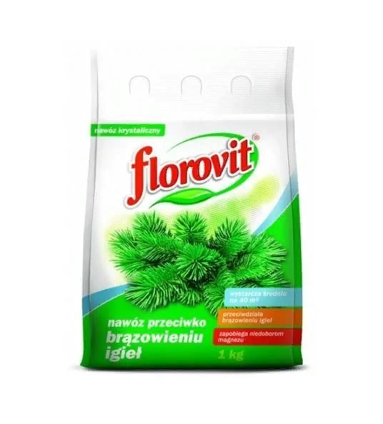 FLOROVIT Гранулированное минеральное удобрение для хвойных против побурения хвои, 1кг(мешок)