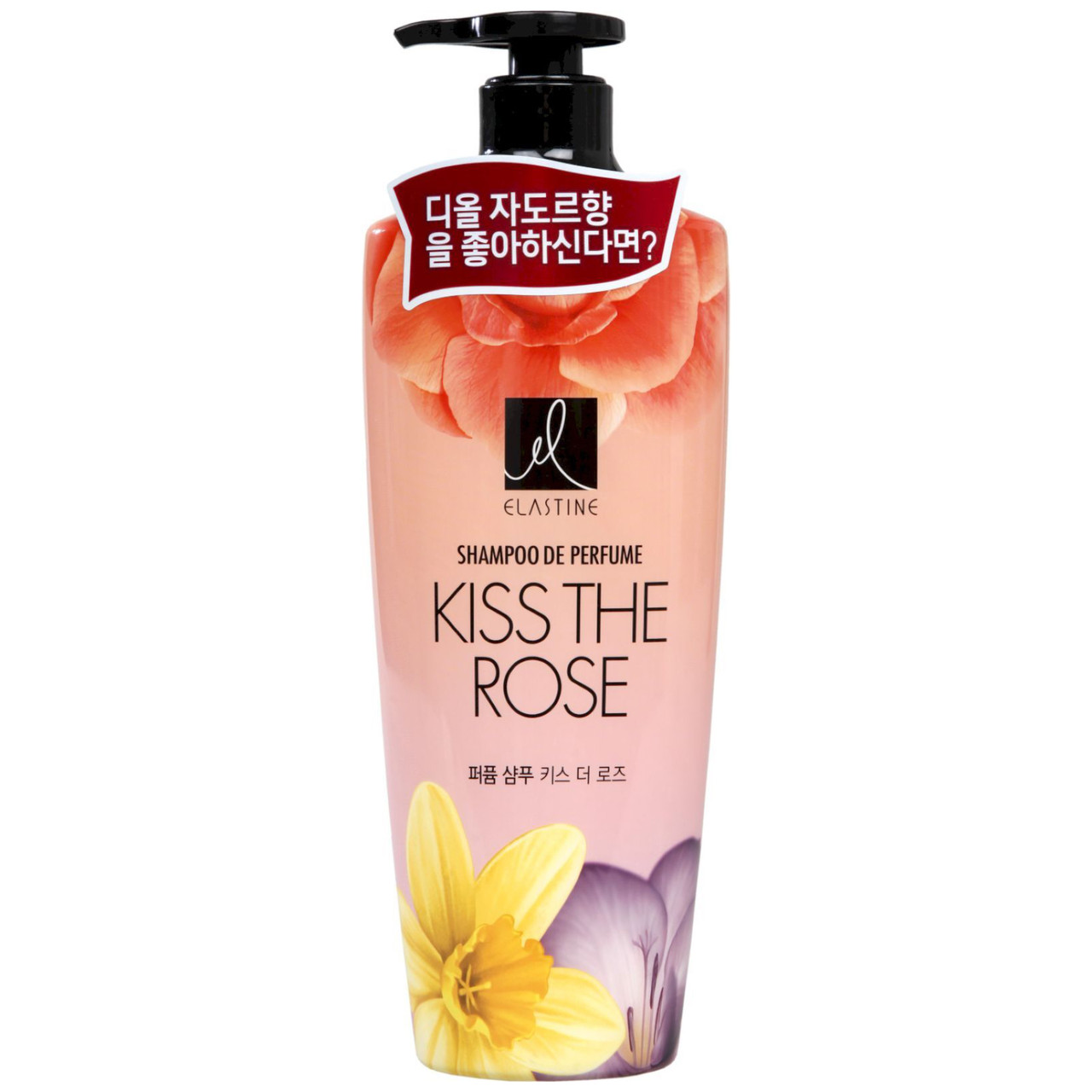 Парфюмированный шампунь для волос LG Elastine Kiss The Rose Дамасская Роза, 600мл