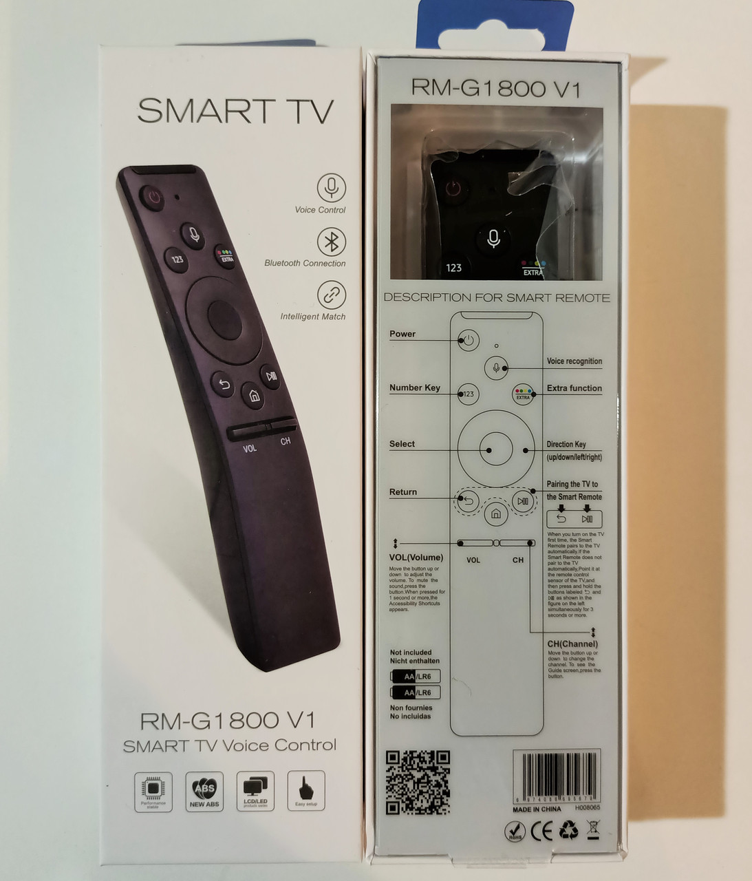 Пульт для телевизора SAMSUNG SMART TV RM-G1800 V1 Bluetooth, с голосовым управлением - фото 1 - id-p100174482