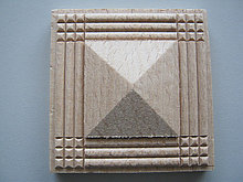 Розетка деревянная пирамида с окантовкой  (60*60) F - 1.