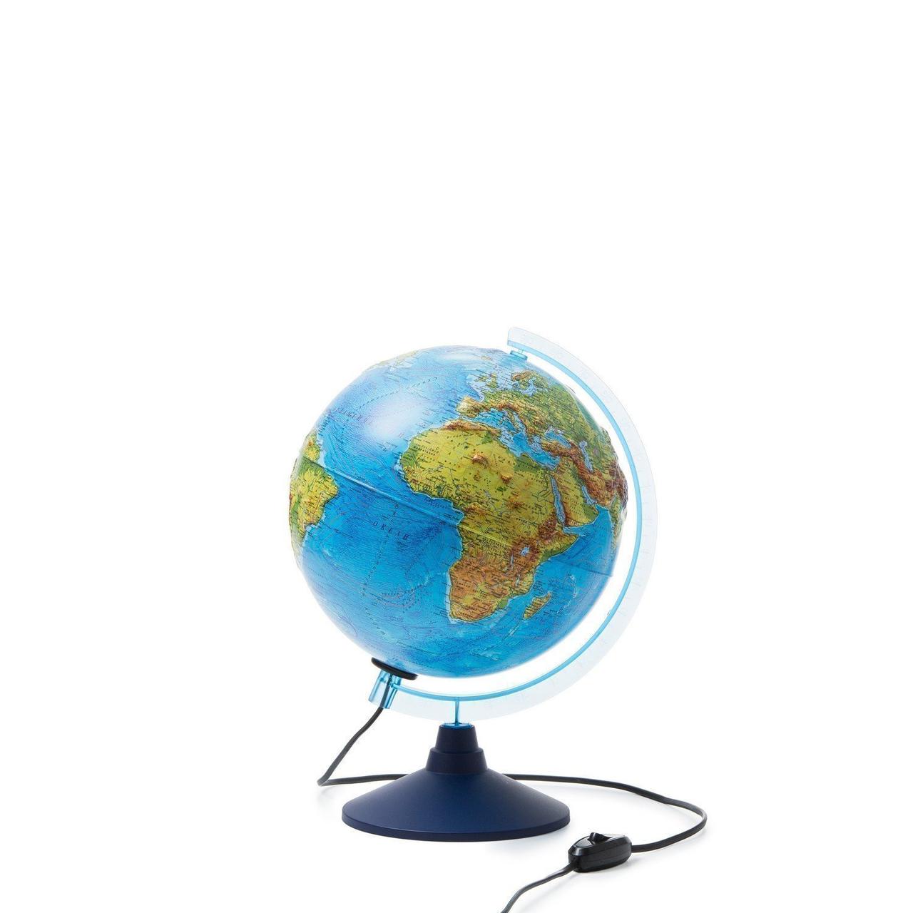 Интерактивный Физико-политический Рельефный Глобус, 25 см (подстветка от сети, очки ВР) - фото 1 - id-p100281814
