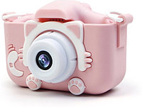 Детский фотоаппарат цифровой 20 mp Розовый КОТИК Встроенная память