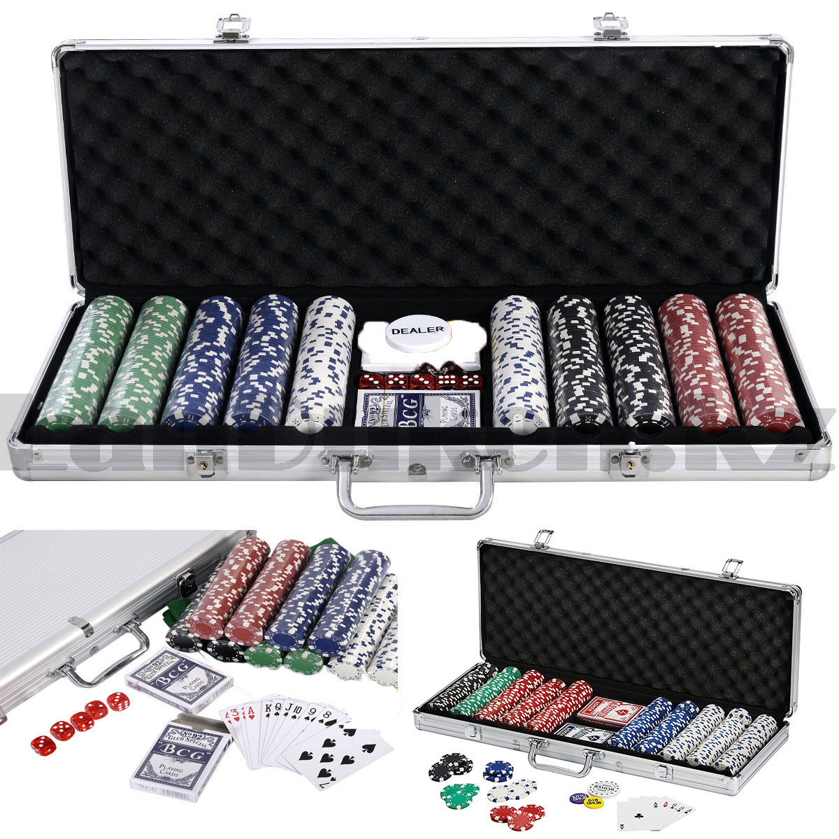 Набор для покера 500 фишек без номинала в металлическом кейсе - фото 6 - id-p35220869