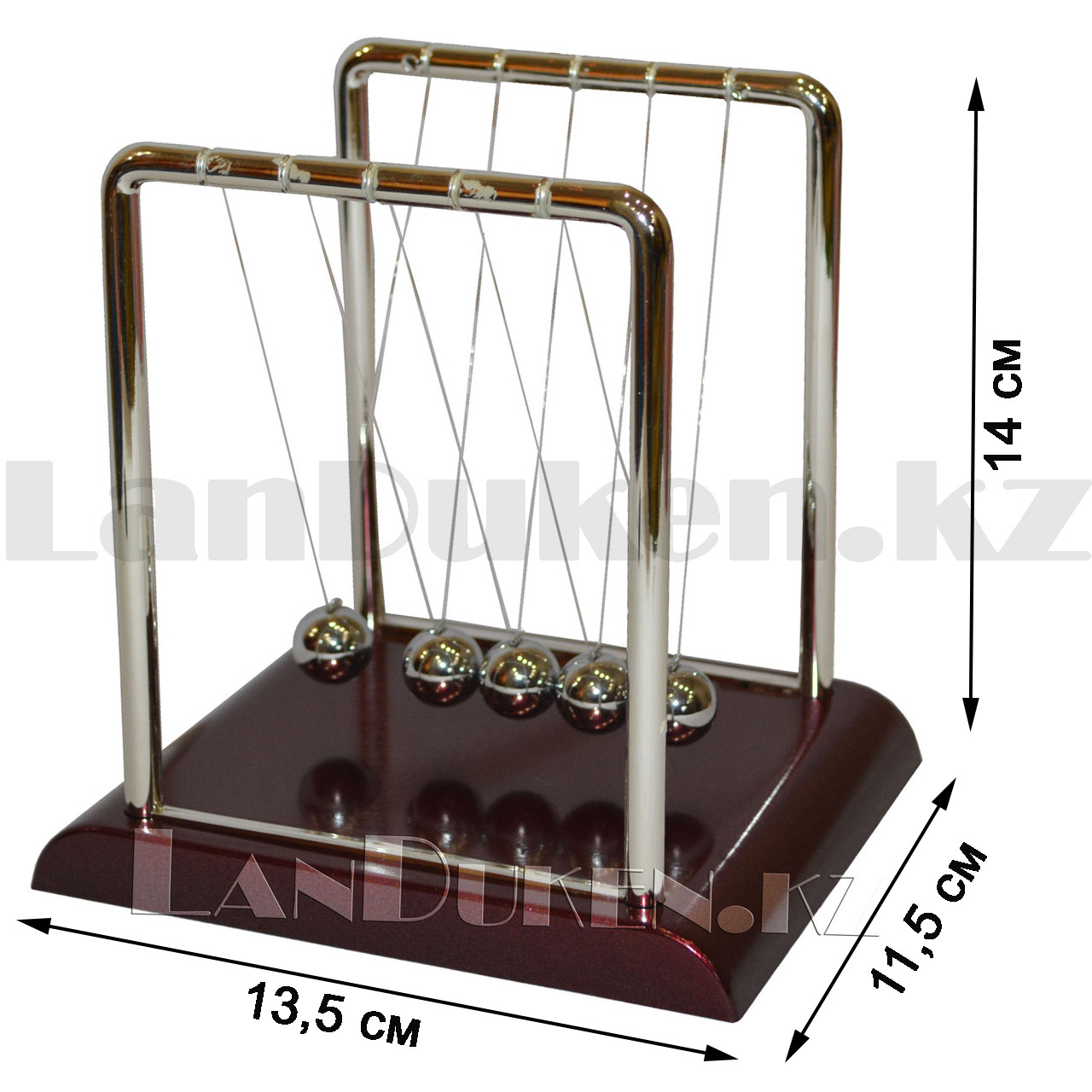 Маятник Ньютона (шары Ньютона) квадратные 13,5 на 14 см коричневые 6002 - фото 2 - id-p50261028